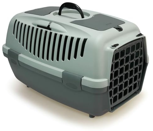 ARQUIVET Ecoline Transport av återvunnen plast för husdjur, 55 x 36 x 35 cm, med minst 90 % återvunnen plast, hård transport för hundar och katter med ventilation