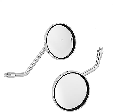 BIVOO Motorradspiegel 1 Paar Universal Motorrad Rückspiegel 8mm/10mm Aluminium Runde Rearview Außenspiegel Für Für Suzuki für Triumph Lenkerendenspiegel (Größe : Chrome 10mm)