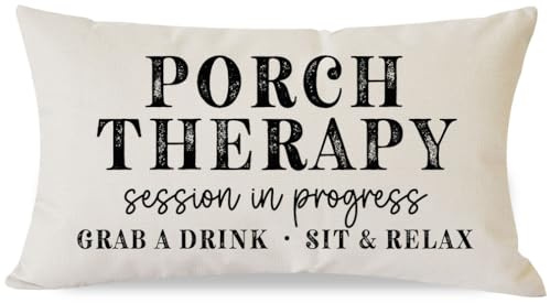 PANDICORN Outdoor Throw Pillow Covers 12x20 Inch Porch Therapy, Cream