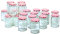 Trendi Glass Jam Jars | Set of 24 | Wide Mouth 280ml Glass Preserve Pots | Screw Top Red Gingham Lids | Airtight Pickle Jars | Ideal for Pickles, Chutney, Marmlade Fruits, Oats & Jams (24)