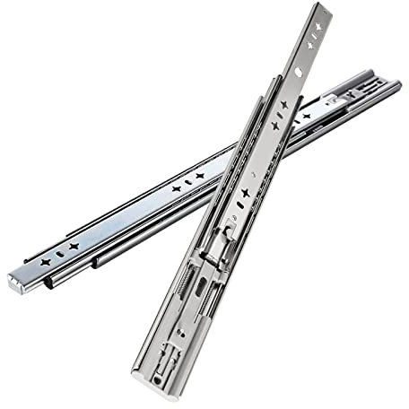 SWAYVES 1 Paar Soft-Close-Schubladenführungen, Seitliche Schubladenführungen, Push-To-Open-Tastaturführung, Vollauszug, Für Küchenschränke/1Pair/350Mm(14Inch)
