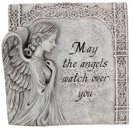 Biblegifts Grave Statue Plaque Angel Stone Look Resin Ornament 10 Inch 26cm Memorial Memory Boxed Gift