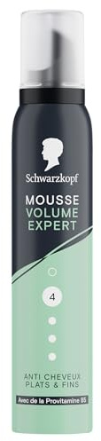 Schwarzkopf, Mousse Volume Expert, Anti cheveux plats et fins, Formule avec de la provitamine B5, Vegane, Sans silicone, Fixation Forte, Tenue longue duree, Volume et souplesse, 200ml