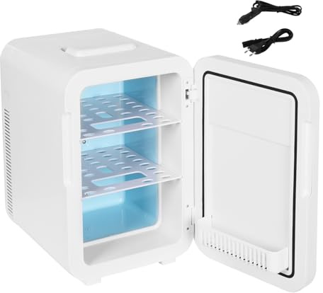 NIGORIY Mini frigorifero da 20 l, 2 ripiani, piccolo frigorifero da 78 W, mini frigorifero, raffreddamento a semiconduttore con display digitale a LED