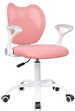 AVANTI TRENDSTORE Erchie - Sedia girevole e regolabile in altezza con bracciolo da scrivania o ufficio, nel colore rosa. LAP ca. 56x81-93x48 cm