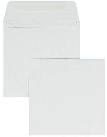 100 Stück, Briefumschläge, 170 x 170 mm, Haftklebung mit Abziehstreifen, Gerade Klappe, 100 g/qm Offset, Ohne Fenster, Weiß, Blanke Briefhüllen