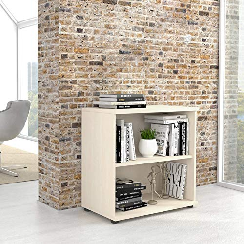 Profi Bücherregal 2OH 800 mm breit Regal Standregal Holzregal Schrank Büro Ahorn