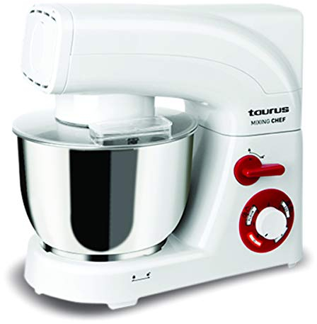 Taurus 913.516 Amasadora, 1200 W, Acero Inoxidable, 6 Velocidades, Único
