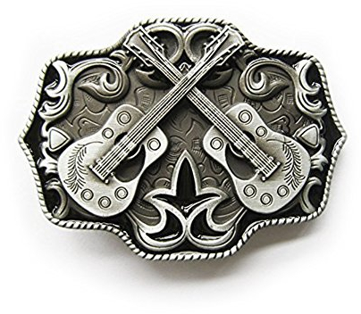 eeddoo® Gürtelschnalle - Gitarren - Western Country Music - Buckle (Buckle für Wechselgürtel für Damen und Herren |Belt Frauen Männer Oldschool Rockabilly Metall Gothic Wave Rock Biker Western Trucker