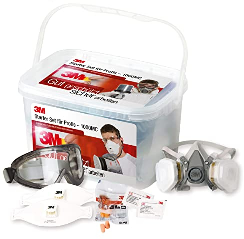 3M Kit de seguridad para profesionales 1000MCWE, protección respiratoria, ocular y auditiva, 1 kit/paquete