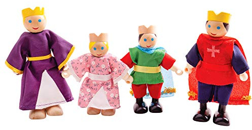 BigJigs Jouets en Bois Famille Royale Poupées - Poupée Wood House Figures, Playset