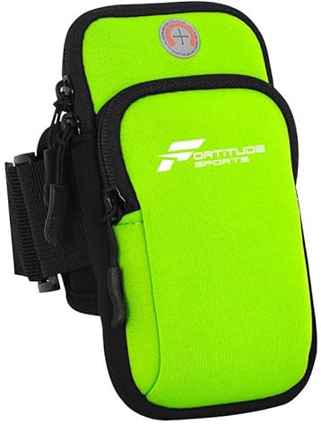 Fortitude Sports Arm Phone Holder | Waterproof Phone Pouch For Jogging, Cycling, Gym | Running Armband For iPhone, Samsung Galaxy, Huawei (Green)