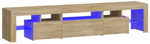 vidaXL TV-Schrank mit LED-Leuchten Sonoma-Eiche 200x36,5x40 cm