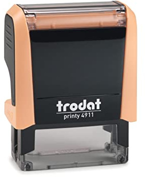 Personalisierter Adressstempel Trodat Printy 4911 Pastell Creme – Selbstfärbender Stempel mit individuellem Wunschtext zum Bestellen – 4 Zeilen Text, Abdruck 38 x 14 mm
