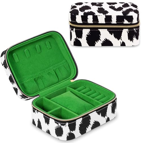 Kate Spade New York Small Travel Jewelry Case, Travel Box, Holder Organizer for Rings, Necklaces, Earrings, Bracelets, Modern Leopard