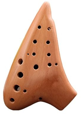 ocarina principiantes Tubo Doble Ocarina AC Llave Tubo Compuesto Alto C Llave Hecha A Mano Cerámica Roja 12 Agujeros Tubo Mejorado