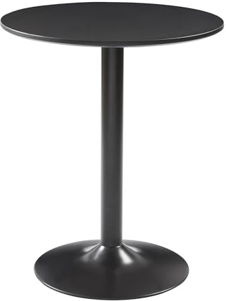 Panana 60cm Round Dining Table, Black Colored Top Small Medium Coffee Tea Dining Table for Home Kitchen