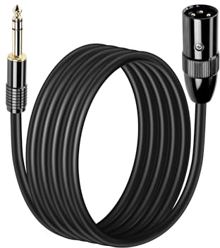 PNGKNYOCN 1/4 auf XLR Kabel, 2M 6,35mm (1/4 Zoll) TRS auf XLR Male Stereo Balanced Mikrofonkabel für Mikrofone, Verstärker, Mischpulte (1/4 inch TRS, 2M)