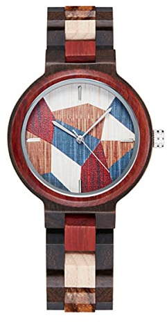 Holibanna 1stück Stylische Quarzarmbanduhr Für Damen Und Herren Bunte Holz-designuhr Casual Uhr Für Jeden Anlass Modisch Und Leicht Kombinierbar Mit Verschiedenen Outfits
