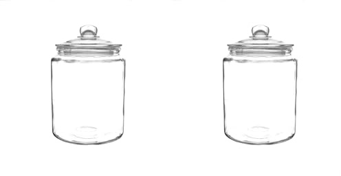 Olympia Biscotti Pot à biscuits avec couvercle 6,35 litres, verre transparent, taille : 293 (H) x 200 (Dia) mm, Style vintage, passe au lave-vaisselle, GM581 (Lot de 2)