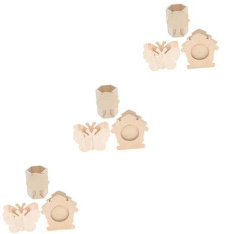 EXCEART 9 Stk stifthalter selber machen Bleistift-Organizer aus Holz Federmäppchen für Kinder bunter Stifthalter entzückender Stifthalter Haushalt Aufbewahrungskiste Container Büro hölzern