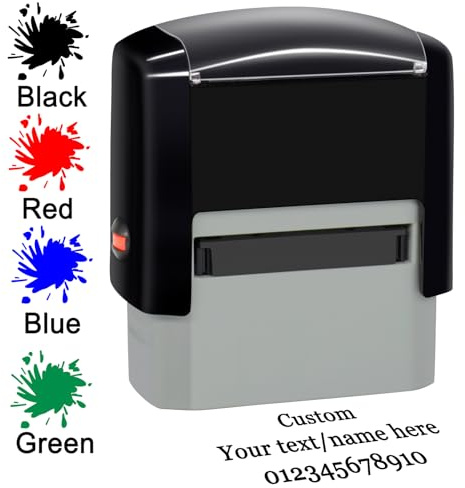 Tampon personnalisé Tampons personnalisés auto-encreurs pour entreprises Tampons en caoutchouc personnalisés avec nom, adresse de retour, tampon date jusqu'à 3 lignes