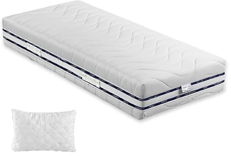 ITALYMATERASSI Enkelmadrass med 3.1 80 x 200 cm i minnesskum och säckade fjädrar med 1 kudde, 24 cm hög, justerbar medicinsk apparat, tillverkad i Italien