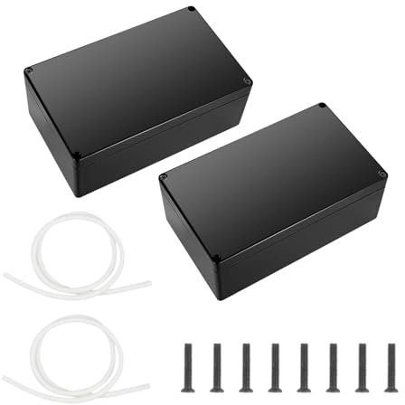 DBALL 2 scatole di giunzione senza orecchio, alloggiamento in plastica, 158 x 90 x 60 mm, scatola di giunzione nera, scatola di derivazione, impermeabile, per accessori elettrici