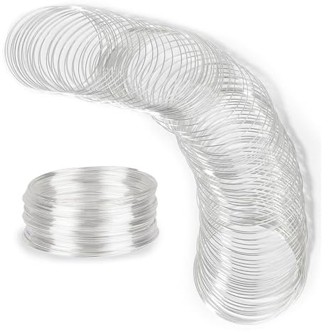 MUNSKT 100 Schleife Stahl-Gedächtnis-Draht, Stahl-Schmuck-Draht-Gedächtnis-Perlen-Draht für die Herstellung von Armbändern, DIY-Handwerk Schmuckherstellung