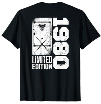 Billard Snooker-Spiel Jahrgang 1980 Geburtstag Pool-Billard T-Shirt