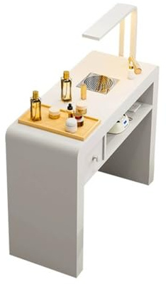 Stazione Tavolo Manicure Per Unghie，home Salon Spa Nail Desk Con Aspiratore di Polvere E Lampada Led，postazione di Lavoro Per Manicure E Bellezza Delle Unghie Con Cassetti Portaoggetti