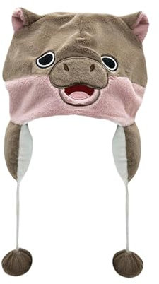 Djurhatt med öronklaffar – djurmössa med öronklaffar | söt djurmössa med öronklaffar | Baby flodhäst supermjuk varm hatt, öronmuffshatt för utomhusaktiviteter, skidhatt för barn och tonåringar,
