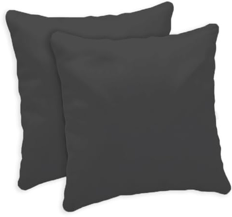 Giovanni Dolcinotti | Juego de 2 Fundas de Cojines para sofá de 40 x 40 cm – Fundas de cojín Decorativas – 100% algodón – Fundas con Cremallera Oculta – Gris Oscuro – Modelo Atlanta