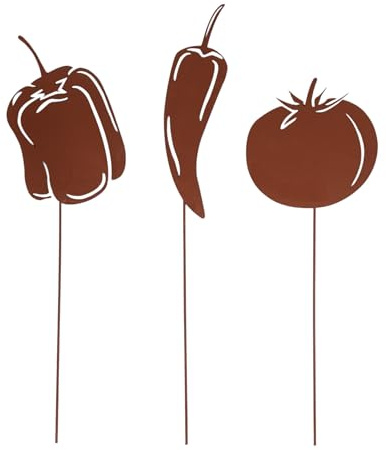 UNUS Gartenstecker Rost Gemüse Mediterran 3er Set