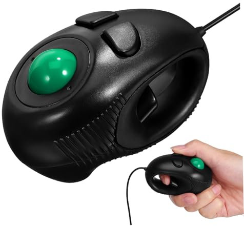 HOMOBABE Mouse Trackball Mini USB 4D Design Compatto e Portatile Plastica Resistente 3 Pulsanti Scorrimento Pollice per Laptop e Desktop Nero