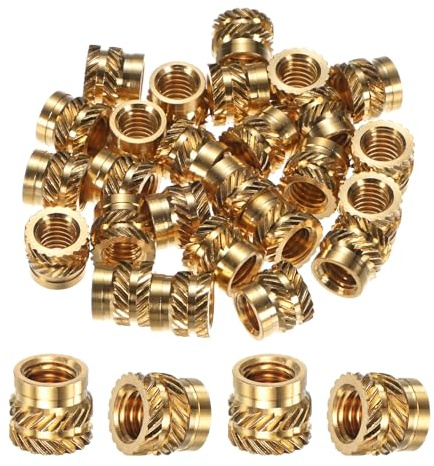 M METERXITY 25-Pack Threaded Inserts - M6 x 8mm l x 9mm OD Brass Heat Set Insert Nuts, for 3D Printing Components/Plastic Parts/Miniature Electronics Female Metric Knurled Nuts