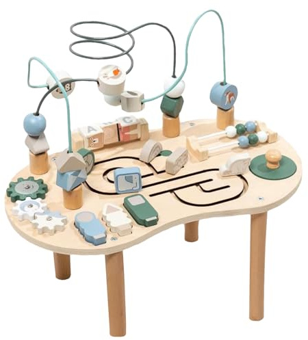 driattie Aktivitätstisch Aus Holz Mit Formensortierer | Motorikspielzeug Ab 3 Jahre | M-ontessori Lernspielzeug Geschenk Für J-ungen & Mädchen Ab 36 Monaten