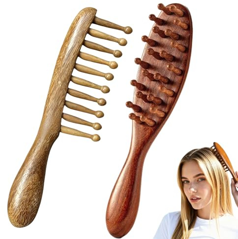 Hinbkenla Loc Comb Sandelholz, goldfarben, 2 Stück