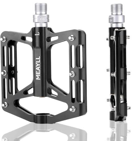 Fahrradpedale, CNC-gefräste Aluminium MTB Pedale mit Cr-Mo-Stahlachse, 306g Extra Breite Rutschfeste Flat Pedale mit Abgedichtete Lager, 9/16 Pedale Fahrrad für Gravel, Rennrad, Mountainbike,Trekking