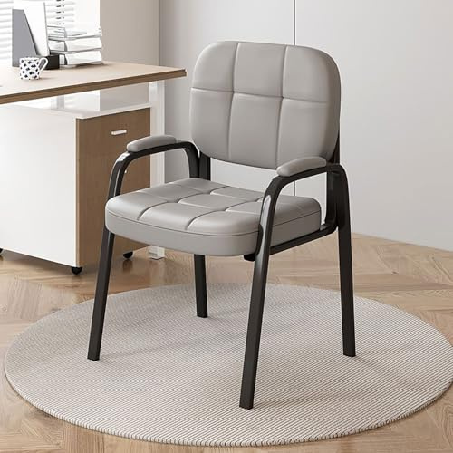 Svart/brun/grå Konferensrumsstolar Besöks- och receptionsstolar for kontor Med klädda armstöd for mottagning och möten på kontor(Grigio)