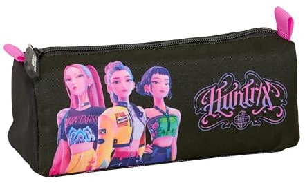 K-Pop Demon Hunters - Trousse avec Fermeture éclair et Compartiment, idéale pour Les Enfants d'âge Scolaire, Confortable et Polyvalente, qualité et résistance, 21 x 7 x 8 cm