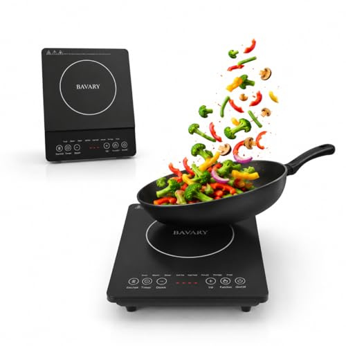 Tragbare Induktionskochplatte 1800W – Mobiles Induktionskochfeld mit Touch Steuerung, LED Anzeige & Kochprogrammen für Camping, Büro & Küche