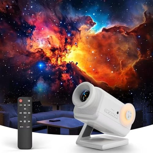 Dnenellr 3D Galaxy Projektor, HD Sternenhimmel Projektor mit Bluetooth-Lautsprecher, 60 3D-Themen, Helligkeitsregelung, 1/2/4H Timer, LED Nachtlicht für Kinderzimmer & Erwachsene, Geschenk (Weiß)