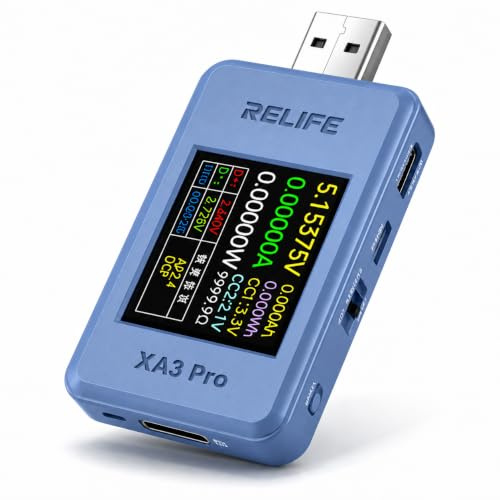 diymore USB Tester Power Meter USB Current Voltage,DC 4-24V 6.5A 156W PD/QC Fast Charging Protocol Identification,Battery Power Bank Capacity Ammeter,With 1.77 Digital Display