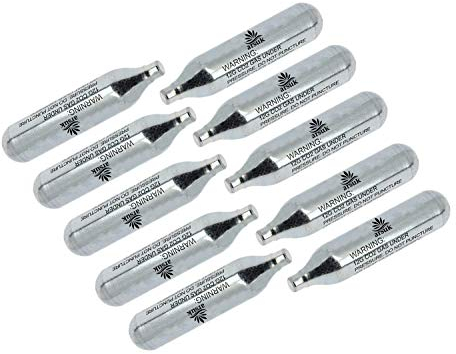 ARSUK Bombolette CO2 per Pistola12g – Confezione da 10 - Capsule Non Filettate in Acciaio Inox – 12g Bomboletta CO2 per Pistola Softair dispositivi, Fucili a Pallini & Accessori