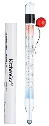 KitchenCraft Jam/Sugar Thermometer with Protective Cover, Glass