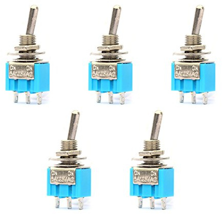 56Tiankoou 5 Pices Interrupteur Bascule Verrouillage Auto AC 250V/3A 120V/6A 2 Positions on-Off SPDT