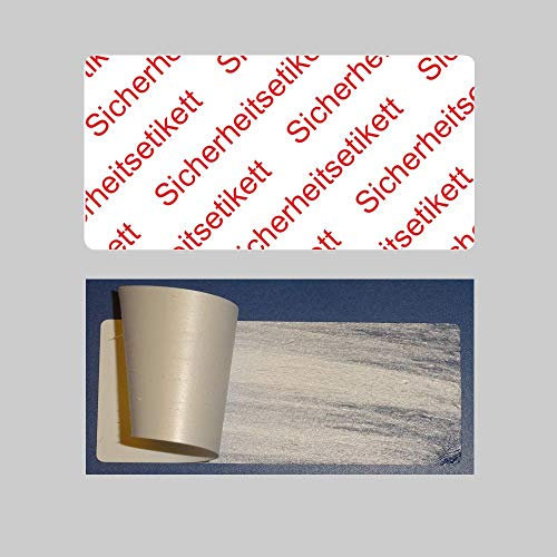 SECURITY WHITE PE - Sicherheitsetiketten Sicherheitsetikett auf Rolle - 40 x 20 mm - 1000 Stück (Rot)