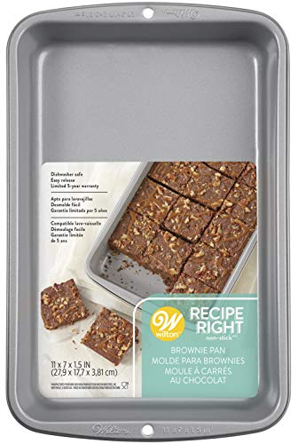 Wilton 03-3135 - Lata para galletas o brownies, antiadherente, 27,9 cm x 17,7 cm x 3,81 cm, acero