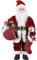 Figura de Papá de 17 Pulgadas Tradicional de Color Rojo, decoración navideña, Figura de Papá Noel Larga Barba para Ventana, Mesa Chimenea